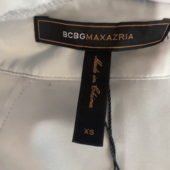 BCBG Pearl Gray Puffy Sleeve Blouse - Picture 11 of 13